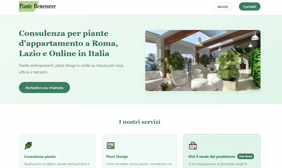 Creazione sito web Piante Benessere